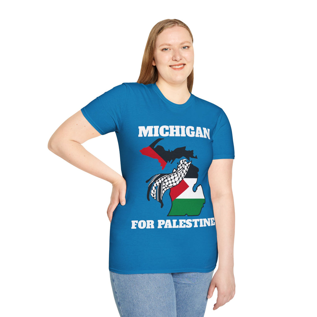 Michigan II For Palestine  Unisex Cotton Tshirt