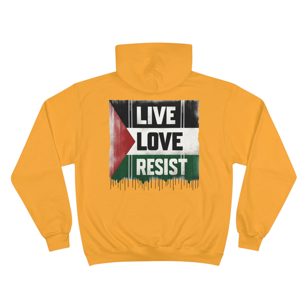 Back Side Live Love Resist for Palestine Champion Hoodie