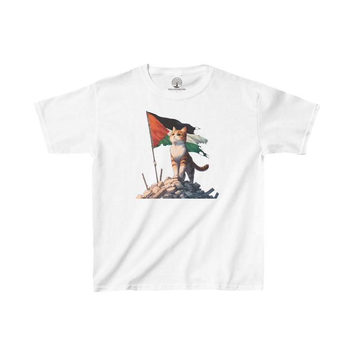 Cat and Palestine   Kids Tee