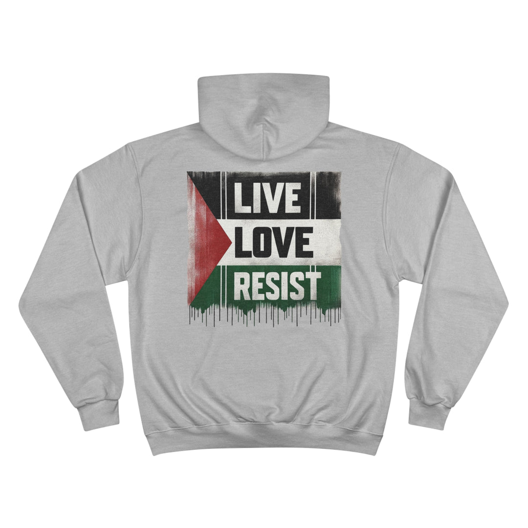 Back Side Live Love Resist for Palestine Champion Hoodie