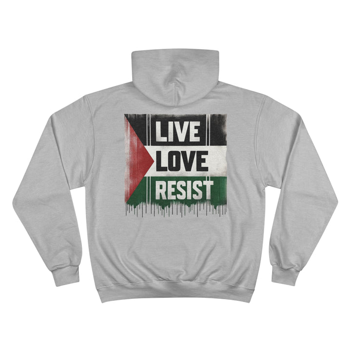 Back Side Live Love Resist for Palestine Champion Hoodie