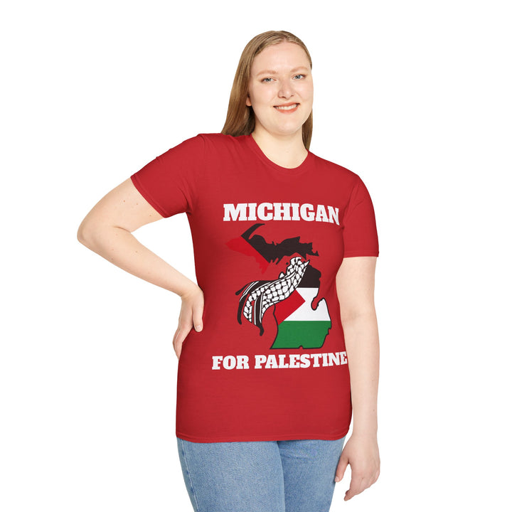 Michigan II For Palestine  Unisex Cotton Tshirt