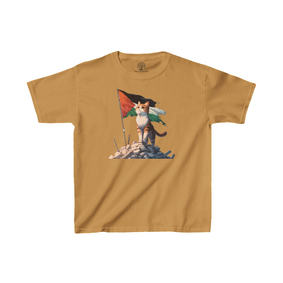 Cat and Palestine   Kids Tee