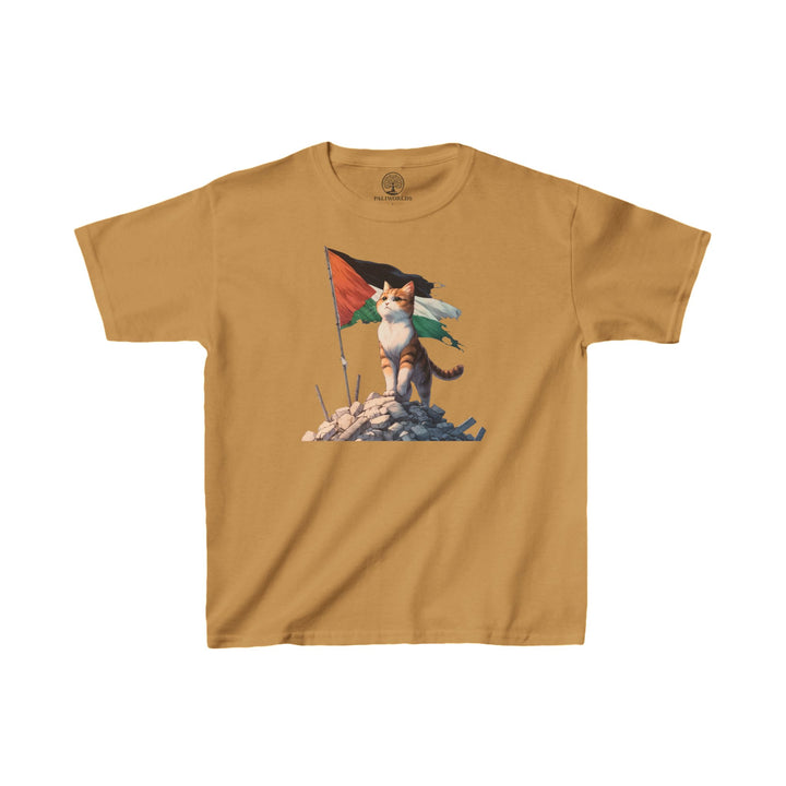 Cat and Palestine   Kids Tee