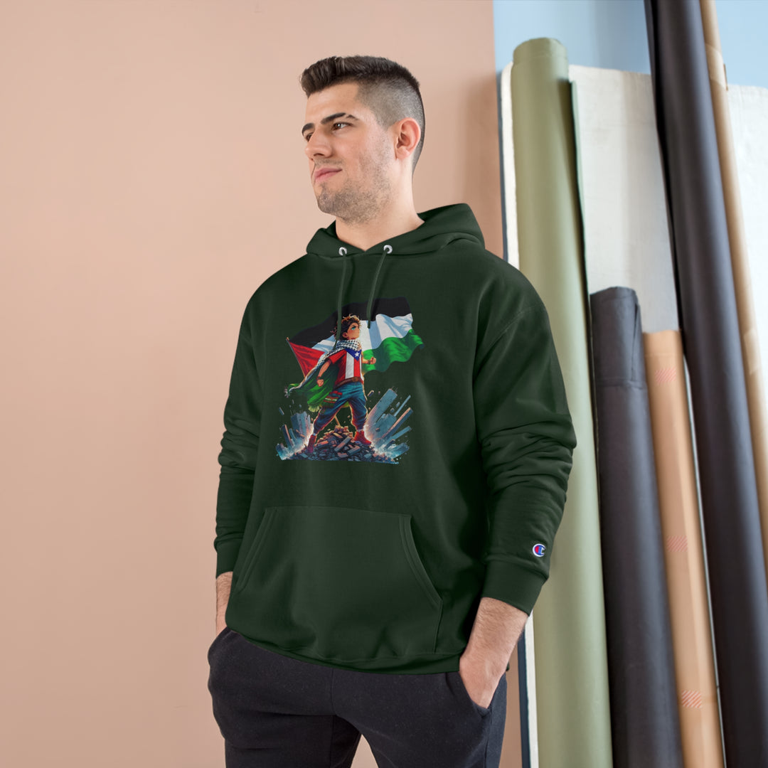 Puerto Rico and Palestine Champion Unisex Hoodie