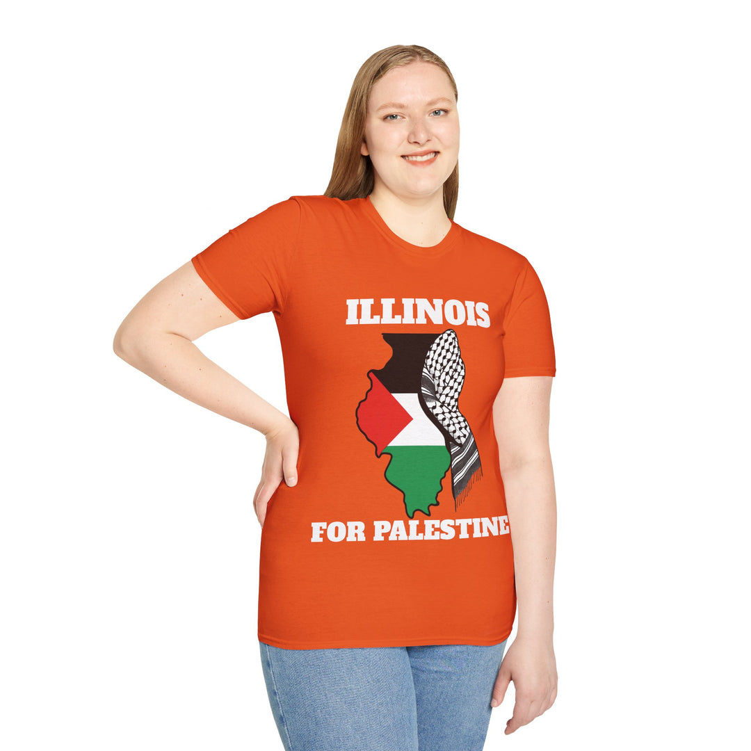 ILLINOIS For Palestine  Unisex Cotton Tshirt