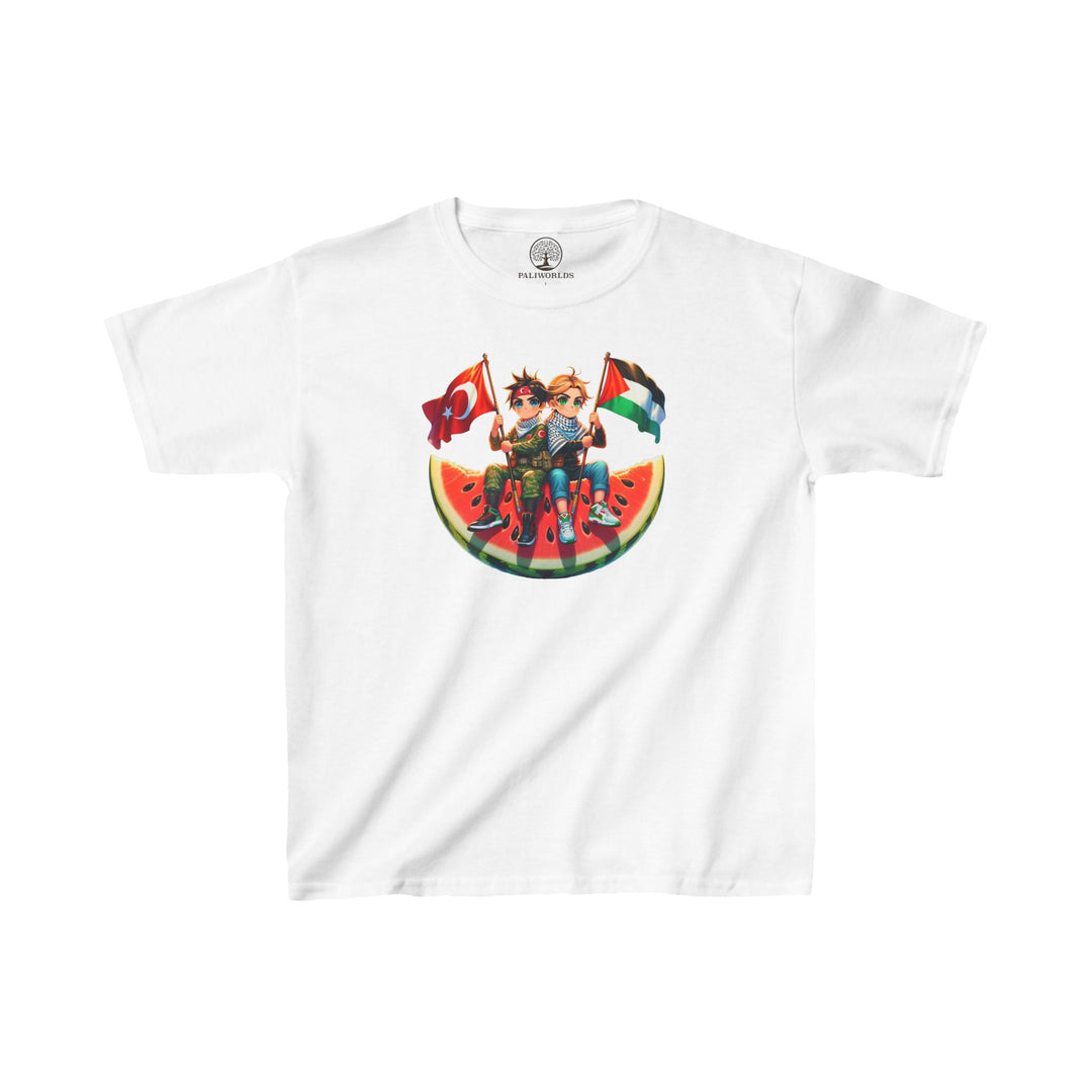 Türkiye and Palestine Kids Tee