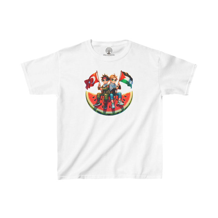 Türkiye and Palestine Kids Tee