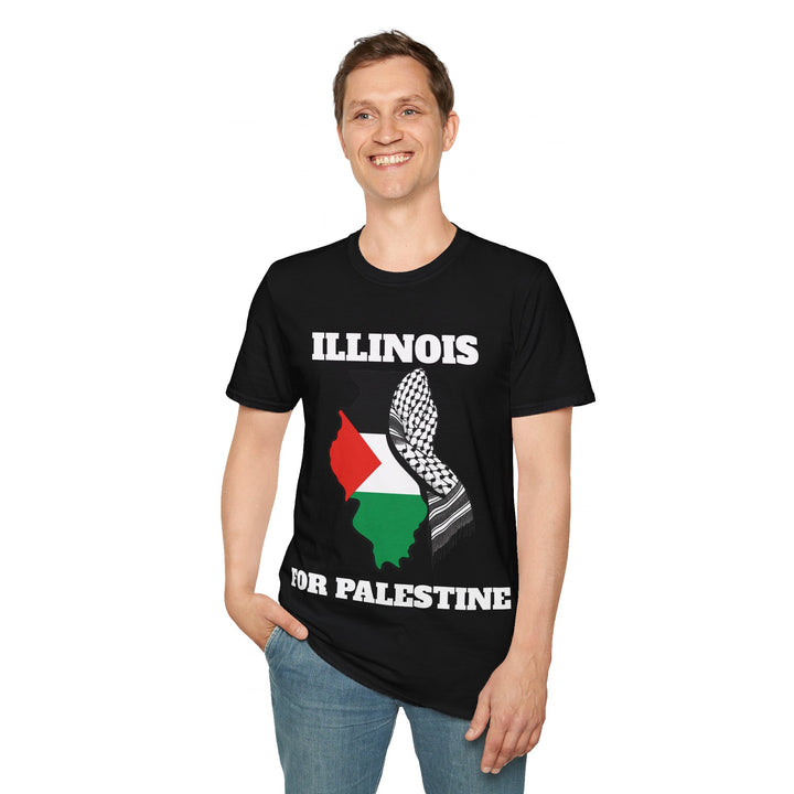 ILLINOIS For Palestine  Unisex Cotton Tshirt