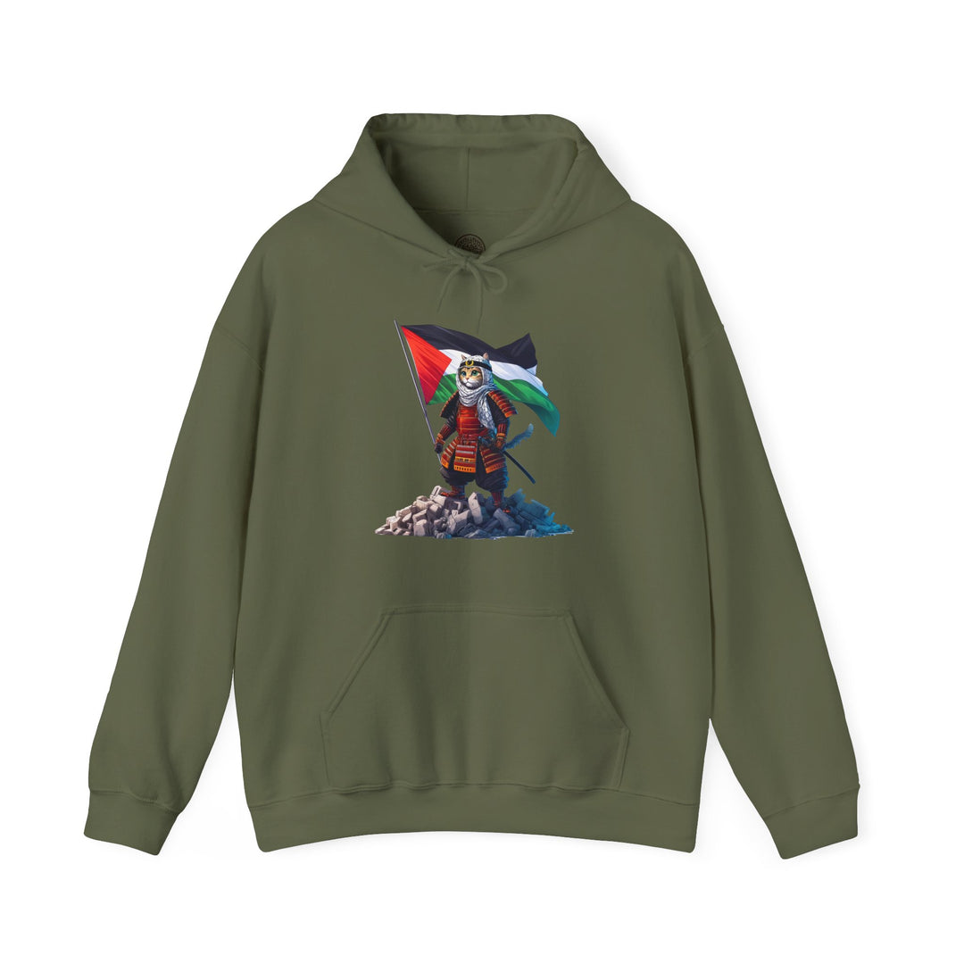 Cat Samurai and Palestine Unisex Hoodie