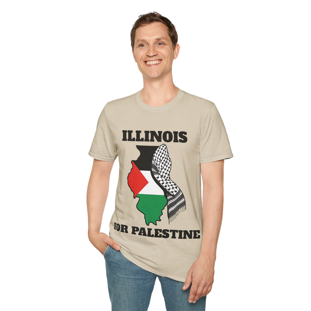 ILLINOIS For Palestine  Unisex Cotton Tshirt