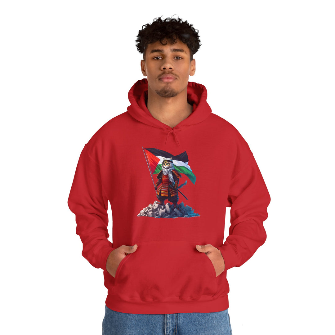 Cat Samurai and Palestine Unisex Hoodie