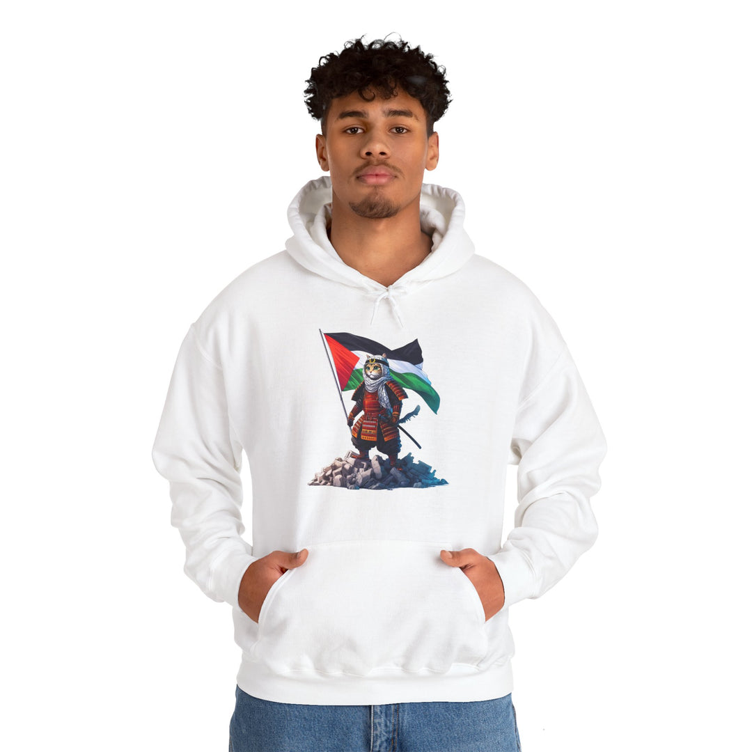 Cat Samurai and Palestine Unisex Hoodie