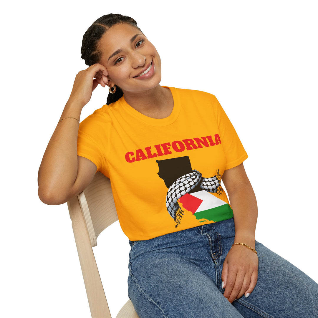 California For Palestine  Unisex Cotton Tshirt