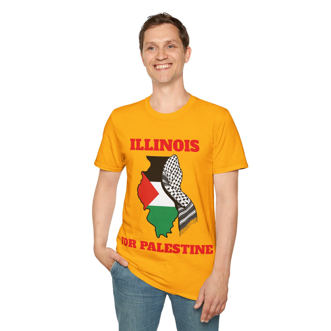 ILLINOIS For Palestine  Unisex Cotton Tshirt