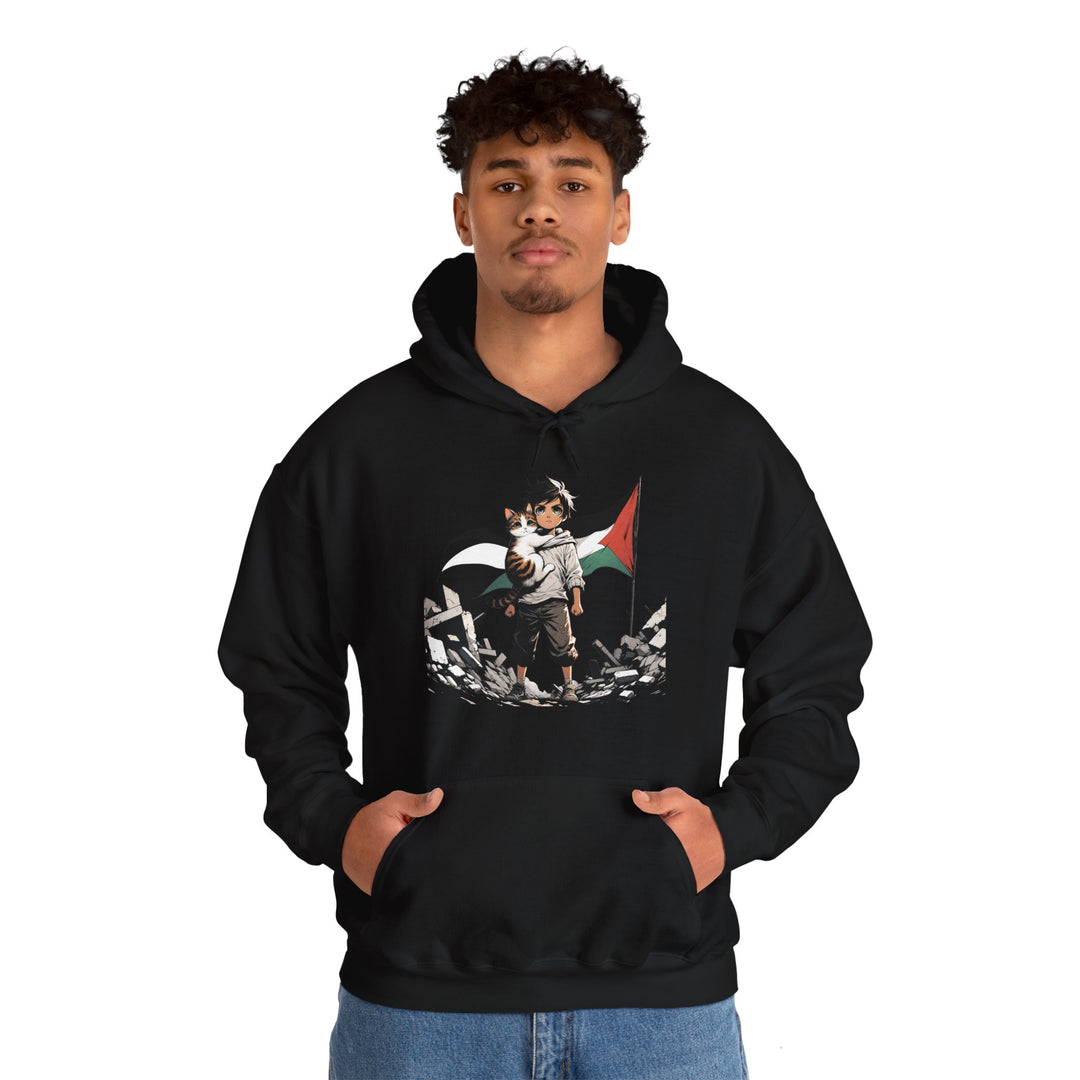 Cat and Palestine II Unisex Hoodie