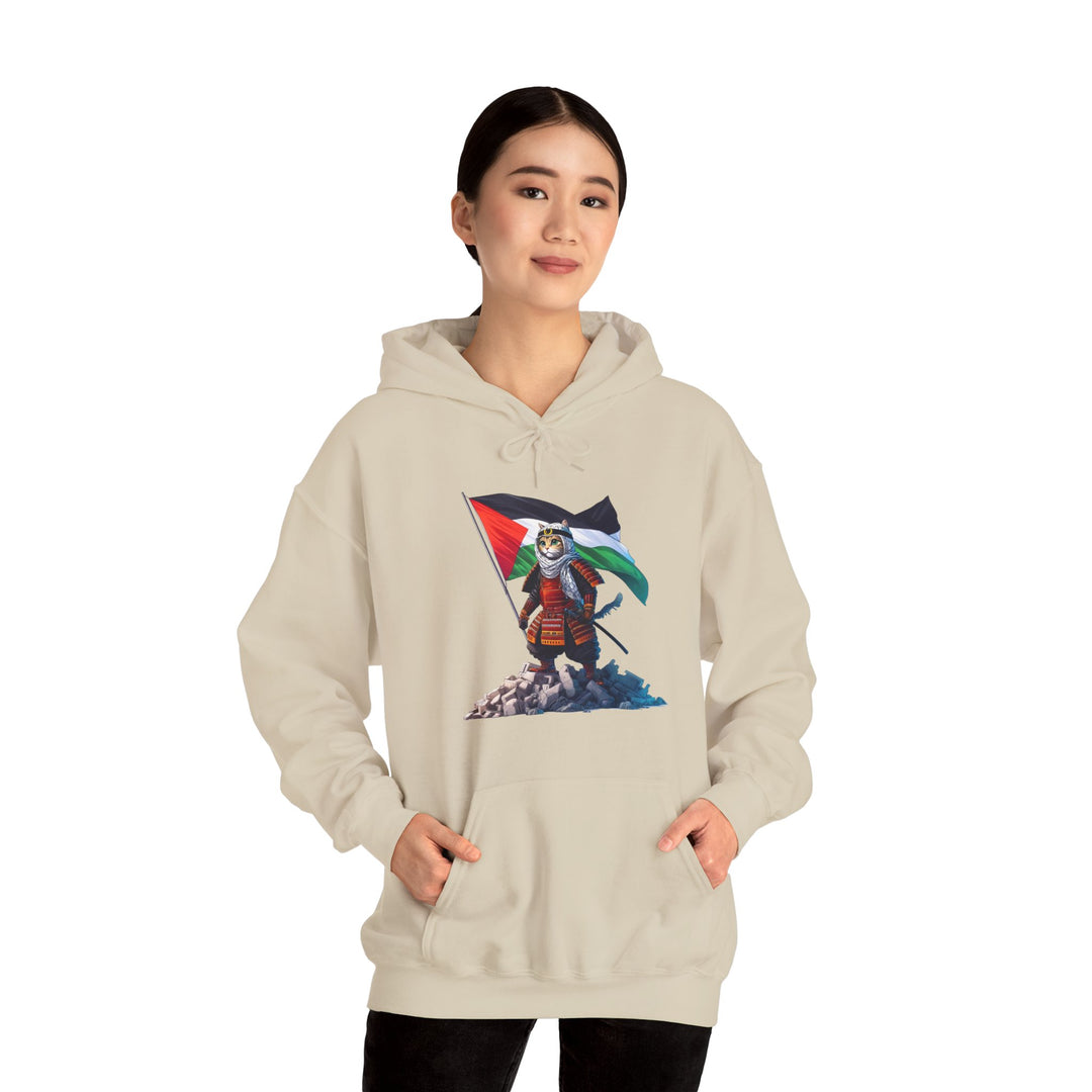 Cat Samurai and Palestine Unisex Hoodie