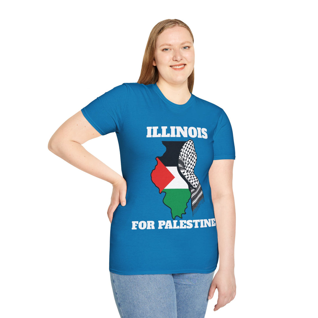 ILLINOIS For Palestine  Unisex Cotton Tshirt