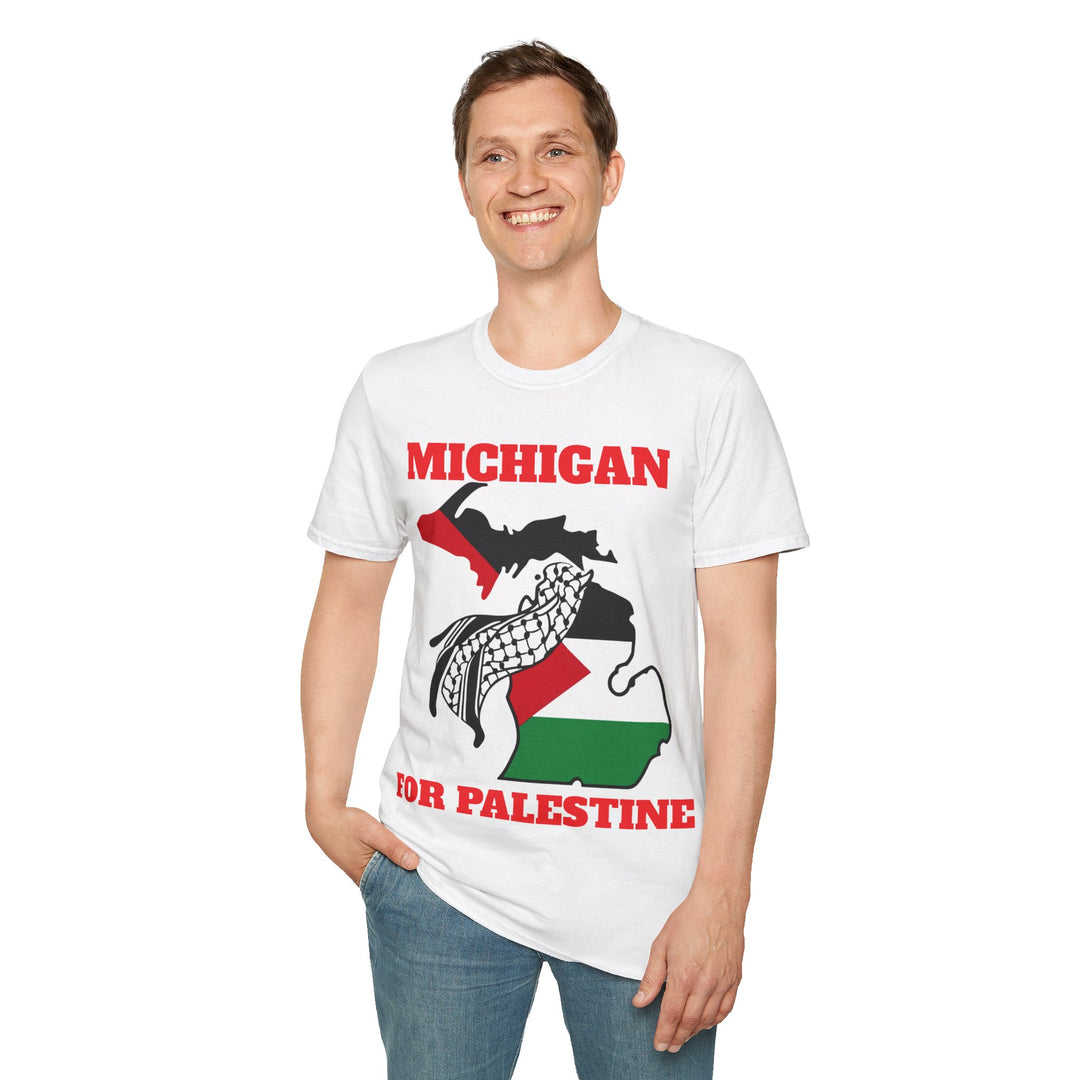 Michigan II For Palestine  Unisex Cotton Tshirt