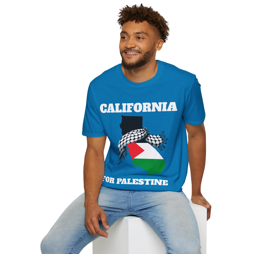 California For Palestine  Unisex Cotton Tshirt