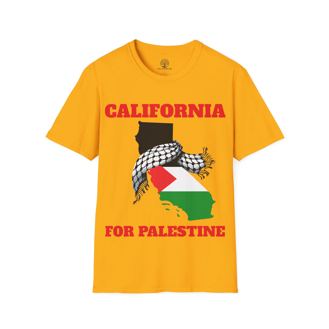 California For Palestine  Unisex Cotton Tshirt