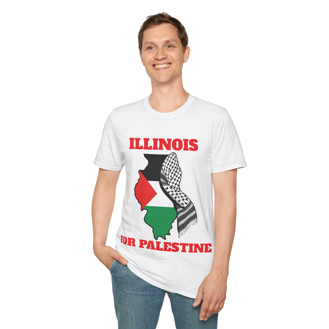 ILLINOIS For Palestine  Unisex Cotton Tshirt