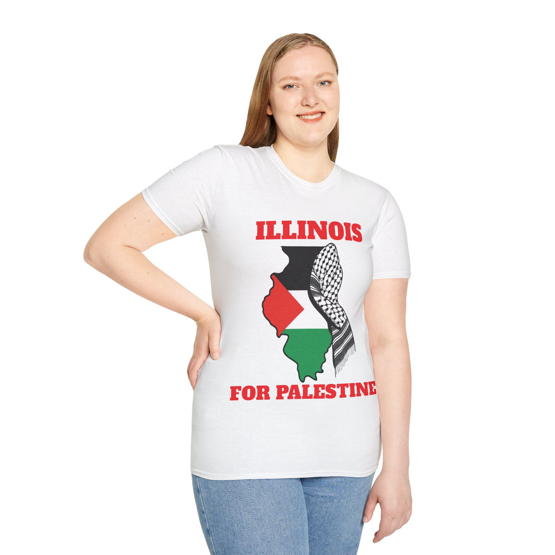 ILLINOIS For Palestine  Unisex Cotton Tshirt