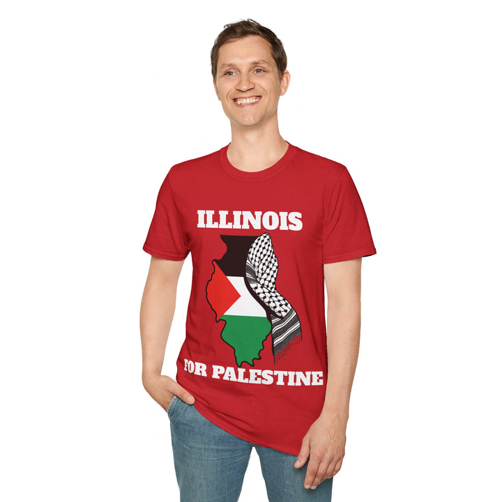 ILLINOIS For Palestine  Unisex Cotton Tshirt