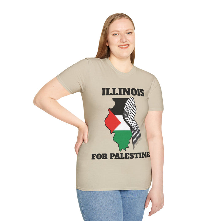 ILLINOIS For Palestine  Unisex Cotton Tshirt