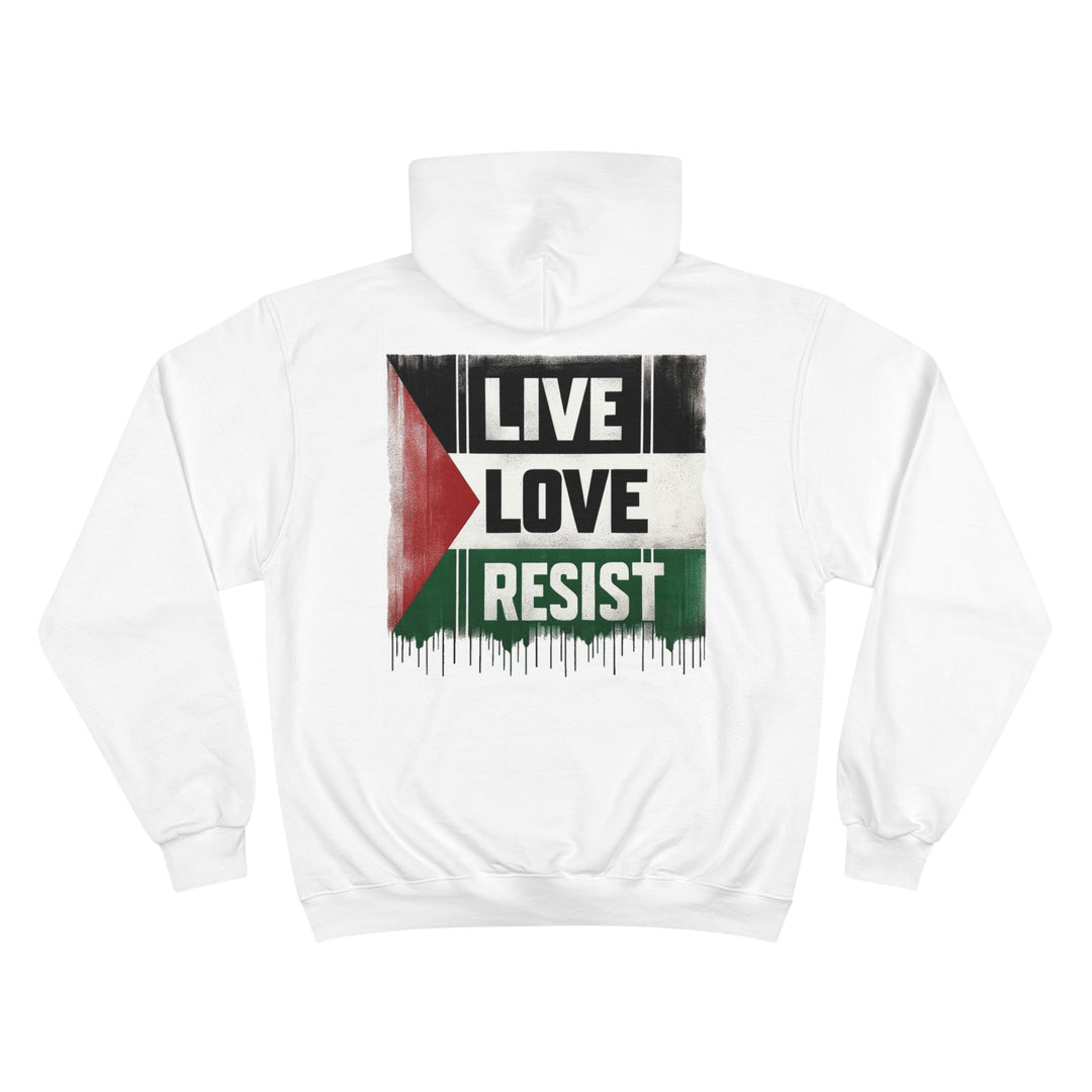 Back Side Live Love Resist for Palestine Champion Hoodie