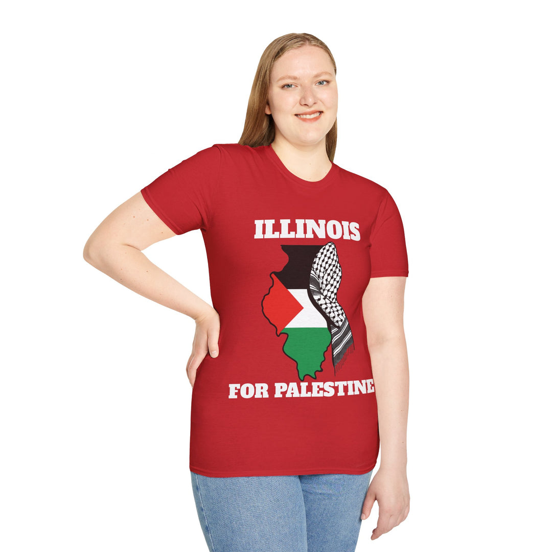 ILLINOIS For Palestine  Unisex Cotton Tshirt