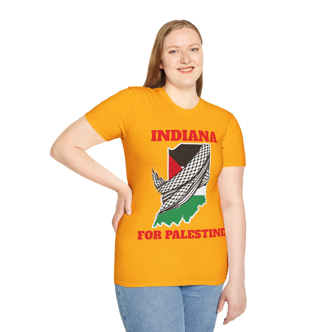 INDIANA For Palestine  Unisex Cotton Tshirt