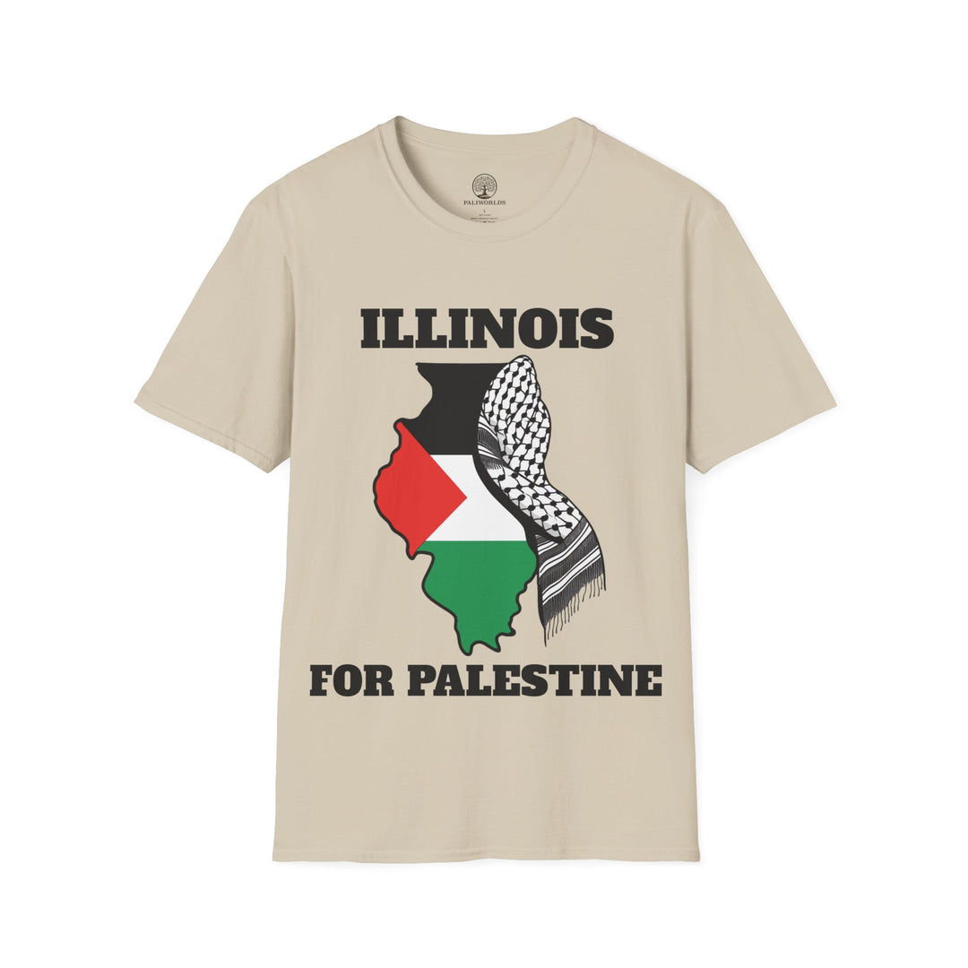 ILLINOIS For Palestine  Unisex Cotton Tshirt