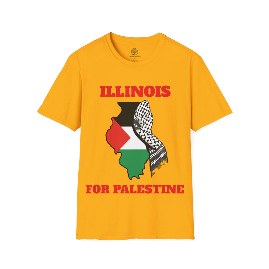 ILLINOIS For Palestine  Unisex Cotton Tshirt