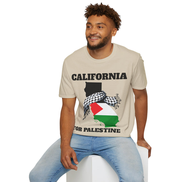 California For Palestine  Unisex Cotton Tshirt