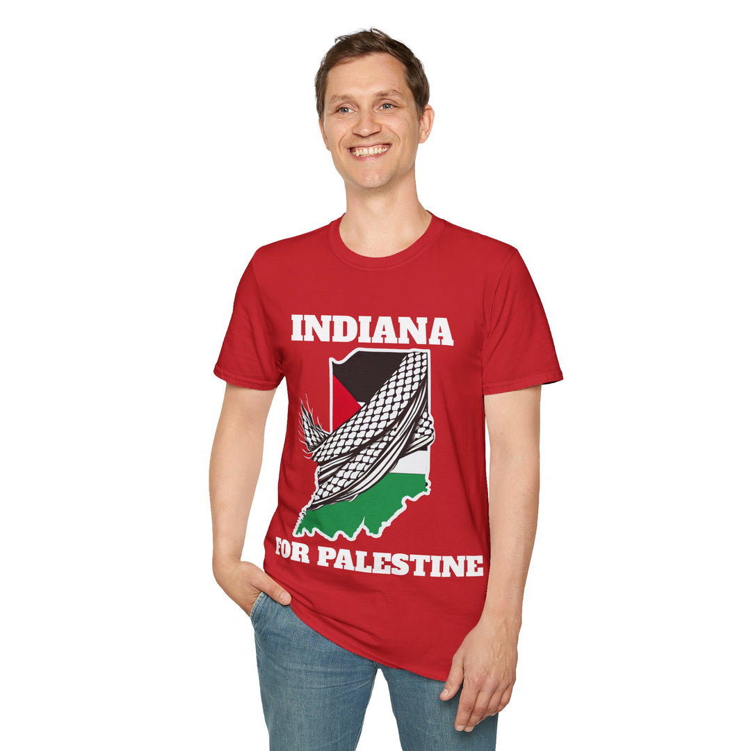 INDIANA For Palestine  Unisex Cotton Tshirt