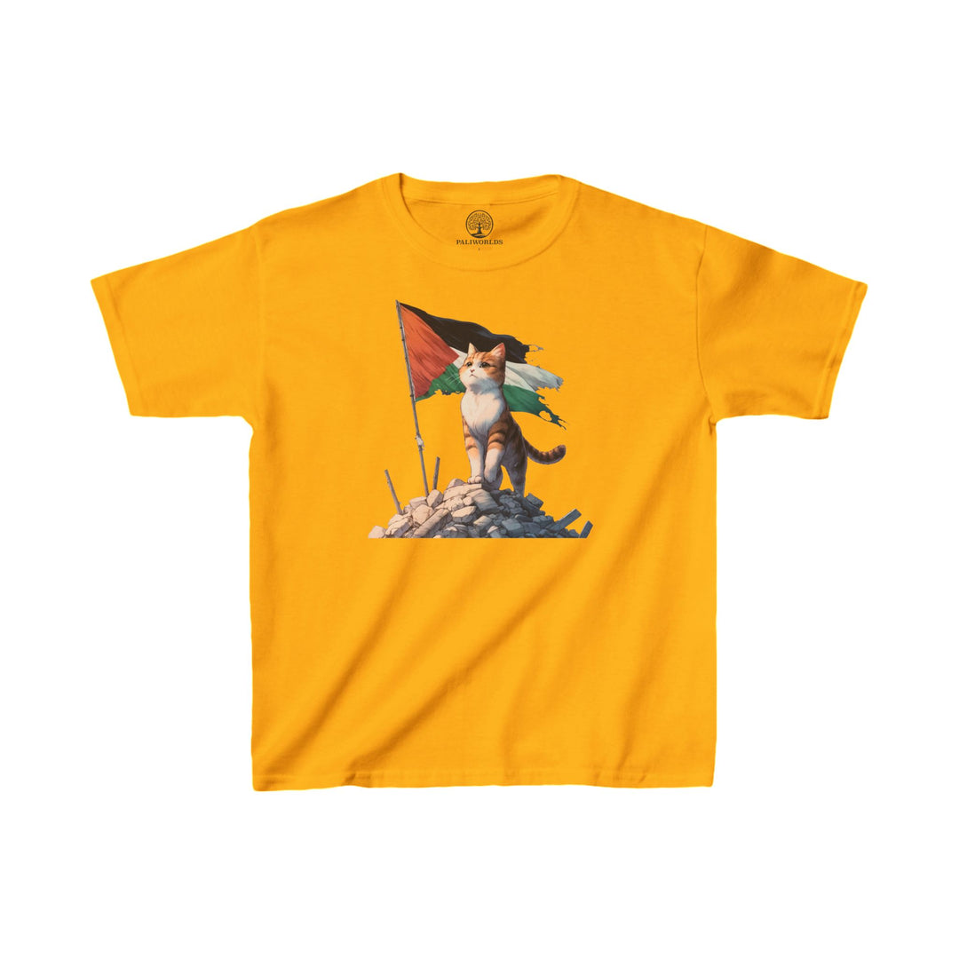 Cat and Palestine   Kids Tee