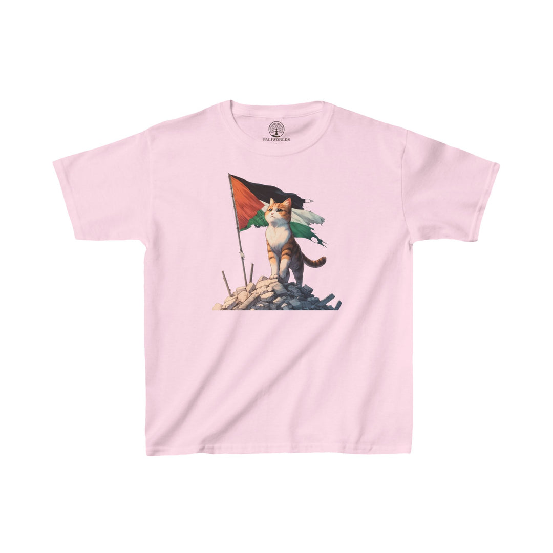 Cat and Palestine   Kids Tee