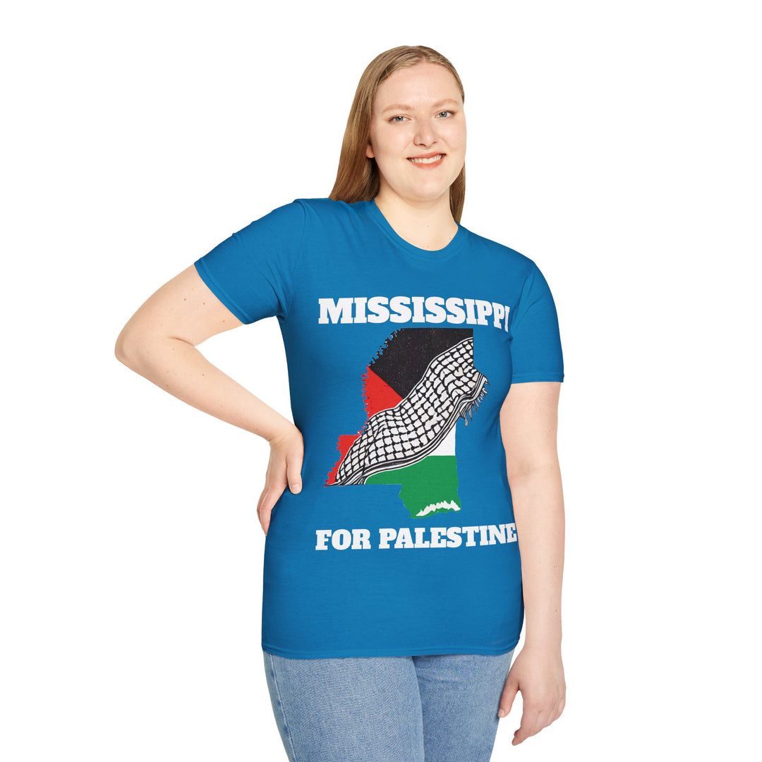 MISSISSIPPI For Palestine  Unisex Cotton Tshirt