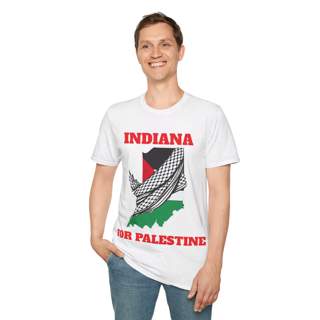 INDIANA For Palestine  Unisex Cotton Tshirt