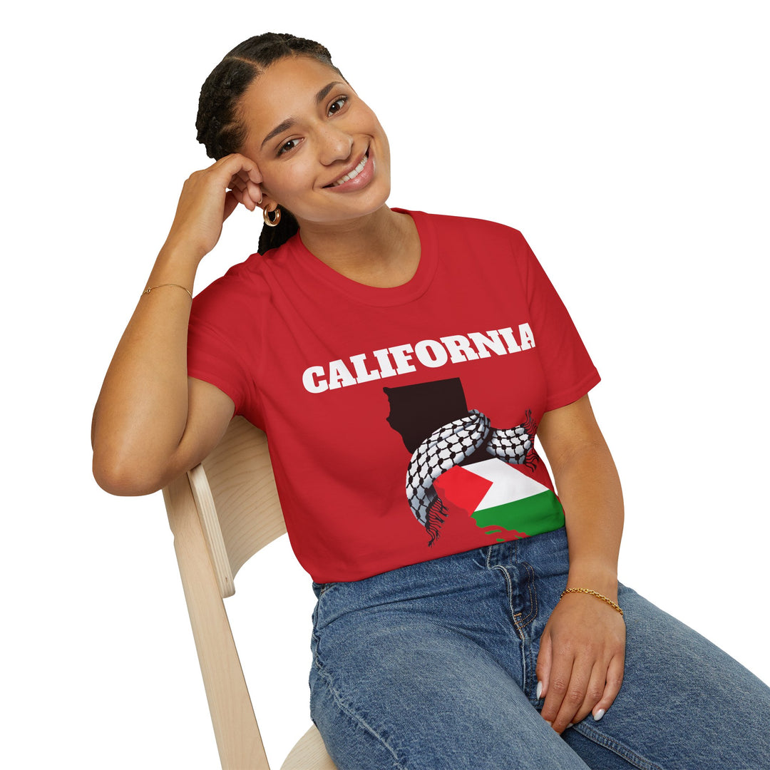 California For Palestine  Unisex Cotton Tshirt