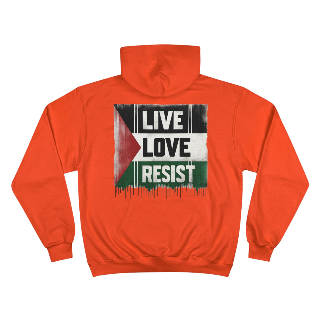 Back Side Live Love Resist for Palestine Champion Hoodie