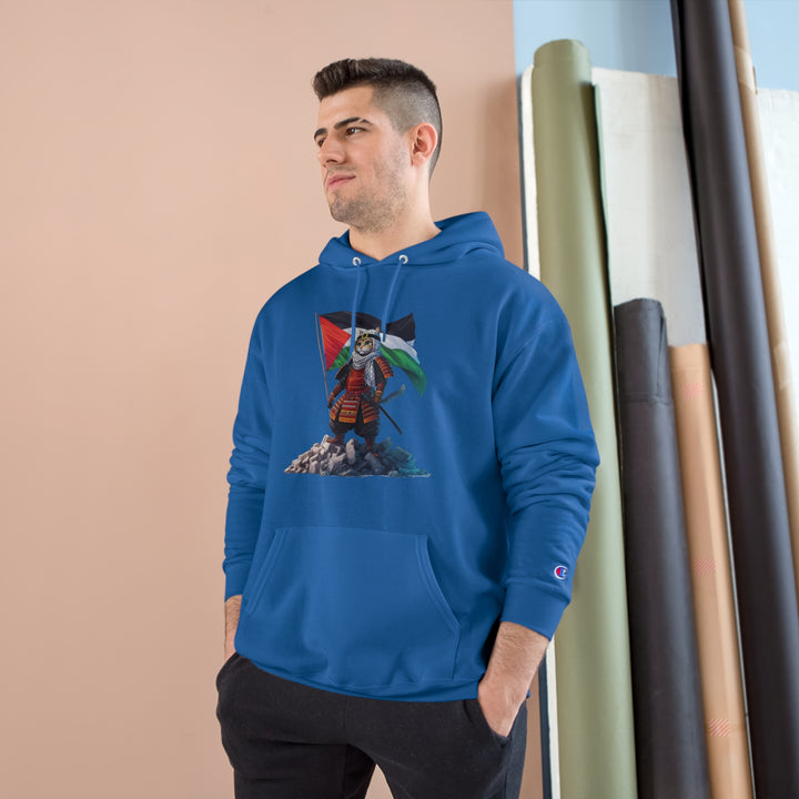 Sudadera con capucha de campeón samurái gato