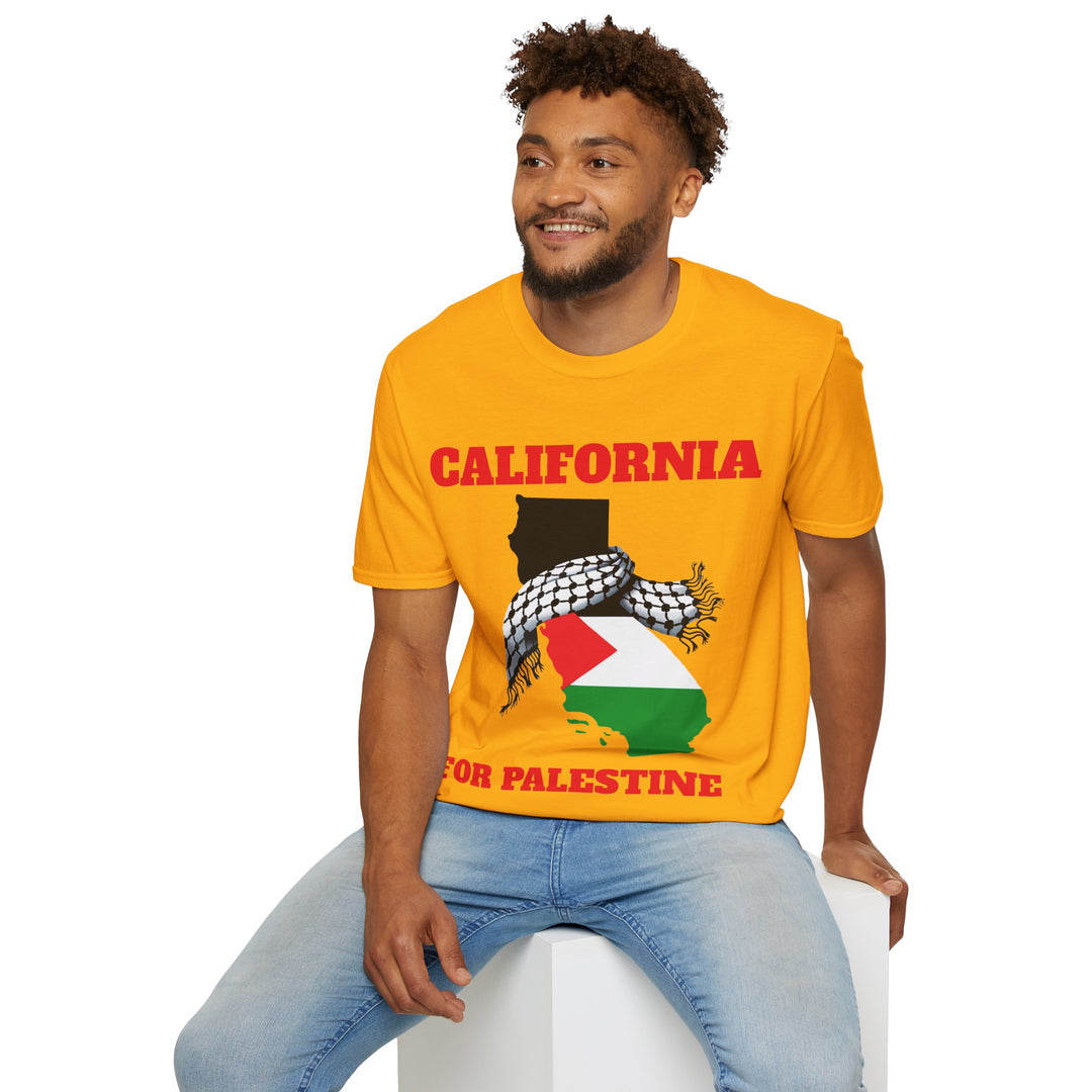 California For Palestine  Unisex Cotton Tshirt