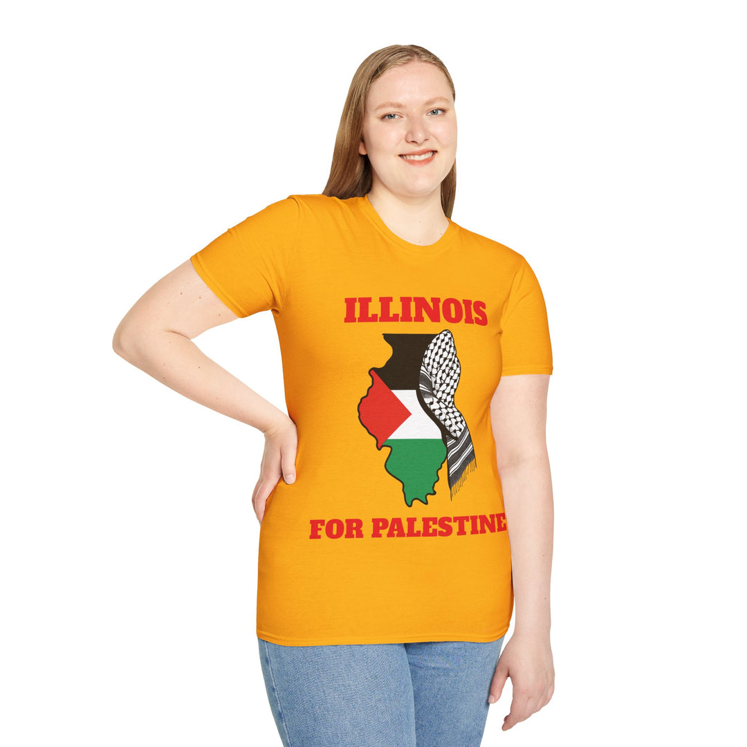 ILLINOIS For Palestine  Unisex Cotton Tshirt