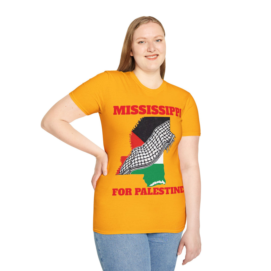 MISSISSIPPI For Palestine  Unisex Cotton Tshirt