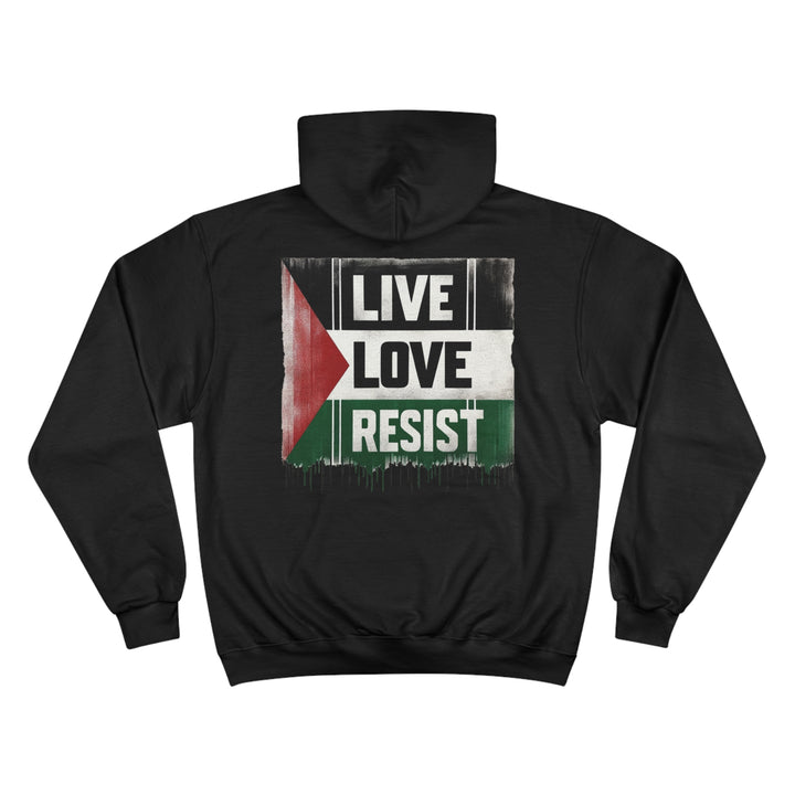 Back Side Live Love Resist for Palestine Champion Hoodie